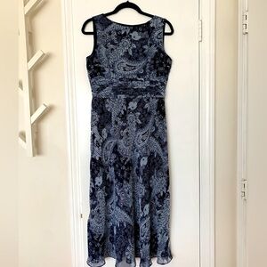 Coldwater Creek Navy Floral Maxi Dress